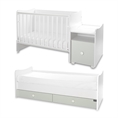 Bed TREND PLUS NEW white+milky green Variant B /teen bed; baby bed&cupboard/ *The bed can be used by two children at the same time